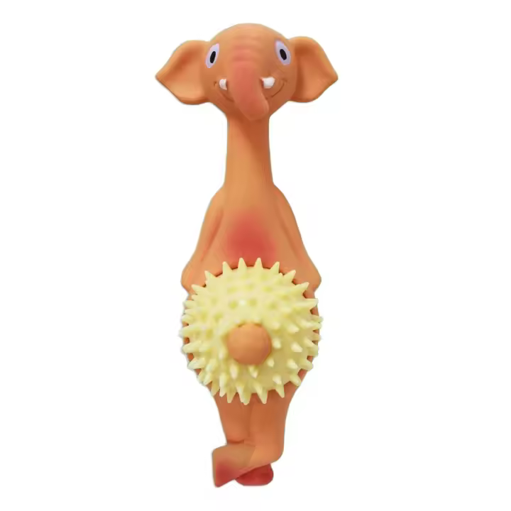 OK. Juguete para Mascota Elefante de Látex con Sonido y Superficie Dentada - 24 Cm - 1
