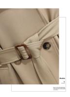 Nueva Chaqueta De Trench Femenina Estilo Británico 2025 Windbreaker Streetwear Doble Botón Largo Elegante Para Otoño E Invierno - details 4