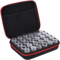 Caja de bordado de diamantes, contenedores de bordado de diamantes duraderos, 8.66X6.89X 2.76in maleta diseño uso doméstico regalo femenino para bricolaje pintura de diamantes (rojo) - details 1