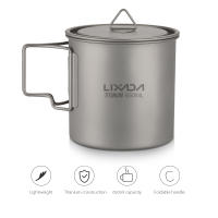 Lixada Taza De Acero Titánico Ultraligera Para Exteriores Con Manija Plegable 300/350/550/650ml Para Camping Y Picnics - details 7