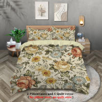 Juego De Cama Retro Con Patrón Floral 3 Piezas Adecuado Para Dormitorio De Mujer Queen King Twin Cama Funda De Edredón Y 2 Fundas De Cojín Material Poliéster 100% - details 0
