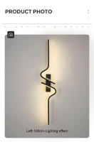 Lámpara De Pared LED Negra Para Interior Iluminación Moderna Para Sofa TV Dormitorio AC85-265V Sin Ajuste Dimmer Incluye Bombilla - details 7