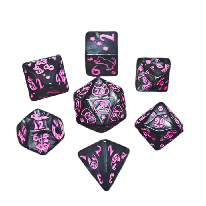 Juego Completo De 7 Dados Poliedros Para DND D3-D10 Juego De RPG Sférico Para Suministros De Juegos De Mesa De Rol - 1