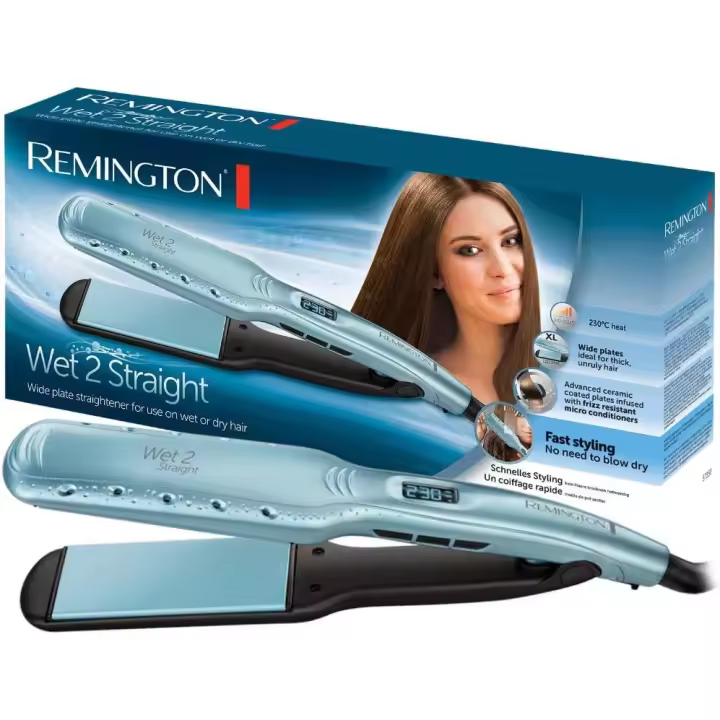 Plancha de Pelo Wet 2 Straight Remington  color azul plancha para alisar el pelo plancha comoda - 1
