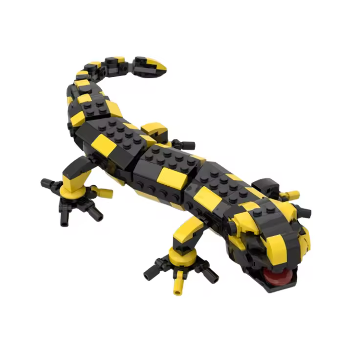 Conjunto De Bloques De Construcción BuildMOC 314pcs Salamandra Del Fuego Un Juguetes Educativos De Reptil Colorido Para Niños Ideal Para Regalos - 1