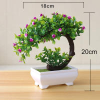 Planta Artificial En Maceta Bonsái Verde Árbol Pequeño Ornamentos Realistas Plásticos Eterna Decoración Floral Para Escritorio - details 11