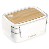 ZYLX SHOPPING – Fiambrera 1400 ml Plástico y Acero Inoxidable con Tapa Efecto Madera, Compartimentos y Diseño Hermético - details 0