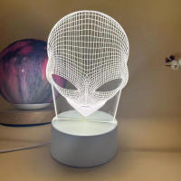 Lámpara De Noche 3D Ilusión Óptica Martianos 7 Colores Cambiantes Toque Para Decoración De Habitación Luz Ambiental Cálida - details 0