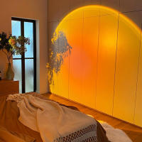Lámpara De Noche Bluetooth Inteligente Proyector De Arcoíris Y Atardecer Para Decoración De Pared Hogar Y Café Luz De Ambiente De Mesa - details 11