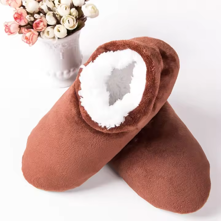 Calcetines De Yoga Para Hombre Antideslizantes Suaves Y Cálidos De Veludo Grueso Pantuflas De Casa Con Suela De Silicona Para Dormir - 1
