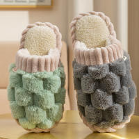 Pantuflas De Algodón Escocesas Para Parejas Moda Invierno Con Cubierta Para Dedos Suela Gruesa Y Suave Antideslizantes Para Interior Unisex - details 6
