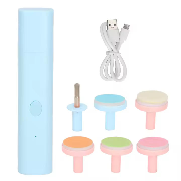 Cortauñas eléctrico para bebés, cabezal pulidor suave, cabezal de pulido, cortauñas para bebés para el hogar, color azul - 1