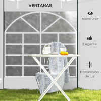 Outsunny Paredes Laterales para Carpa de 2 Paneles 295x195 cm Cortina Lateral de Tela Oxford con Ventana Enrollable y Puerta con Cremallera para Carpa 3x3 m o 3x6 m - details 5
