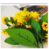 Arreglo De Girasoles Artificiales En Lienzo Para Decoración De Bodas Cumpleaños Fiesta Hogar Regalo De Aniversario Decoración De Casa - details 4