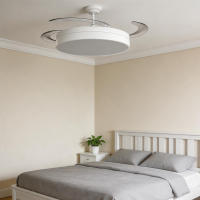 Ventilador de Techo Retráctil con Luz LED  72W CCT Regulable, Motor DC Silencioso de 6 Velocidades, Control Remoto, Ø1070mm – Ventilador de Techo Moderno para Salón, Dormitorio, Oficina ostark-LEDUNI - details 3