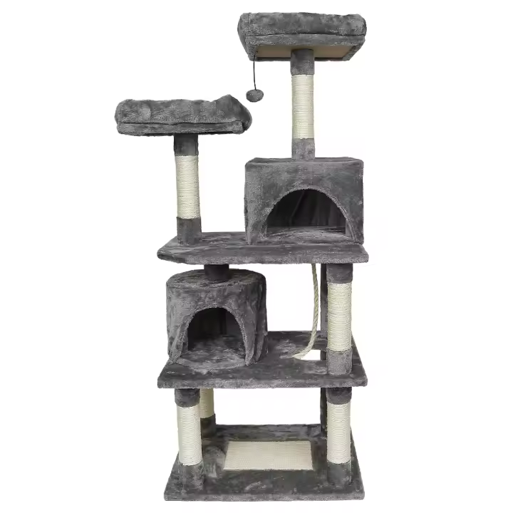 Poste rascador para gatos, árbol para gatos de 145 cm, árbol trepador, poste rascador para gatos, muebles para gatos - 1