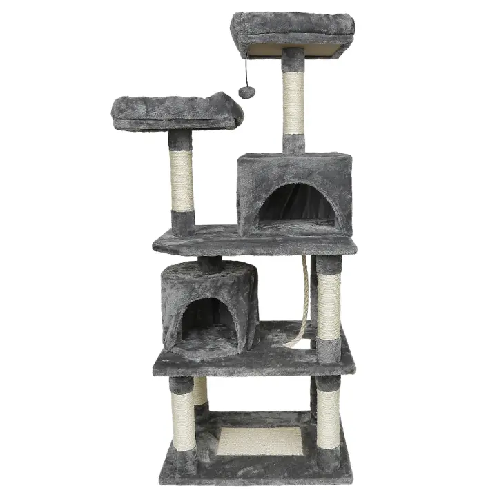 Poste rascador para gatos, árbol para gatos de 145 cm, árbol trepador, poste rascador para gatos, muebles para gatos - 1