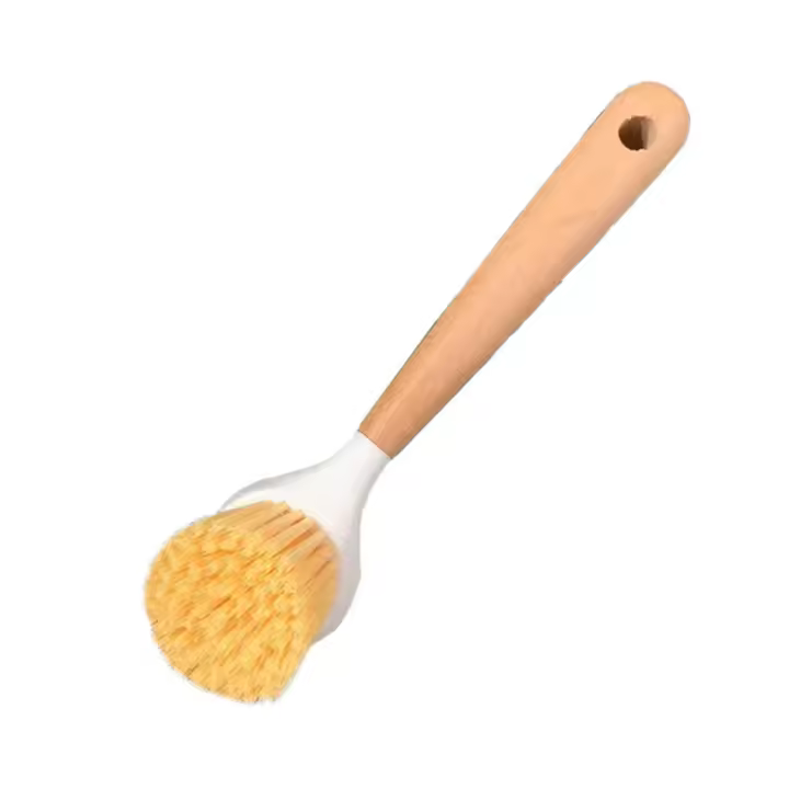 Cepillo De Limpieza De Cocina Multifuncional Con Mango Largo Y No Grasoso Para Ollas Tazas Y Platos Material De Madera - 1