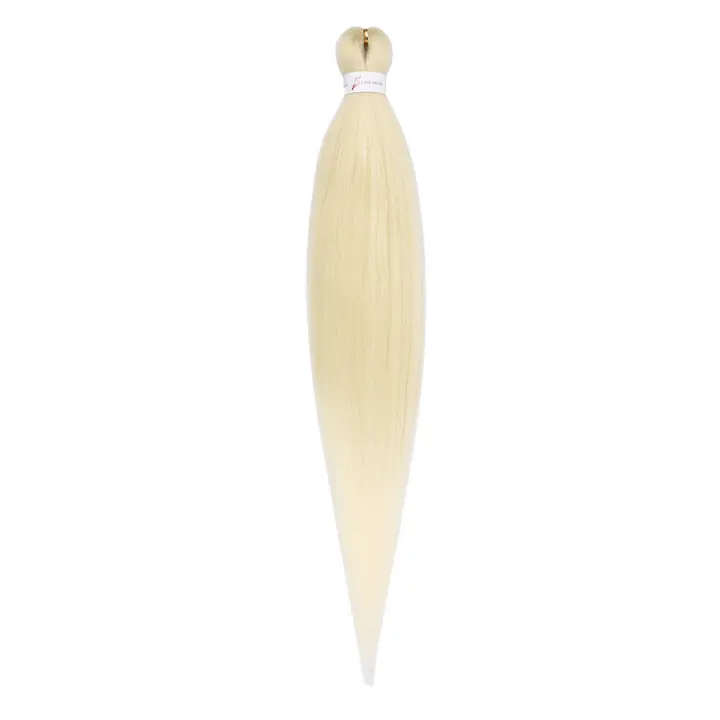 Extensiones De Cabello De Sintético Pre-estirado 26''&30" Textura Yaki Profesional Sin Picazón Para Rizado Con Agua Caliente - 1