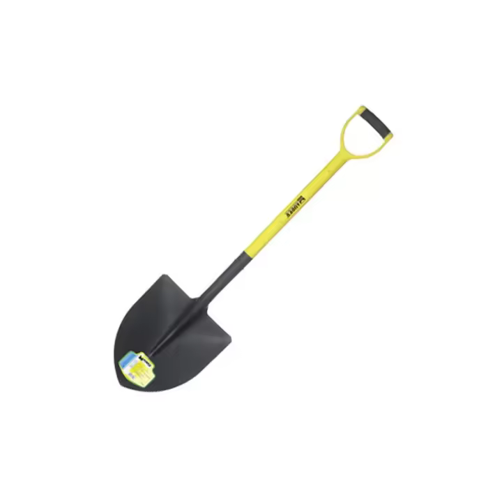 Pala redonda con mango de fibra con asa, para trabajos de jardinería y albañilería - 1