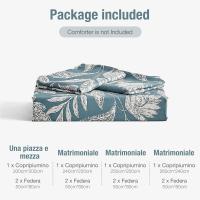 Double Duvet Cover Set, 240 x 220 cm, 3-Piece Microfibre Duvet Cover Set with Paisley Pattern, Including 1 Duvet Cover 240 x 220 cm and 2 Pillowcases 50 x 80 cm, Paisley Light Blue - details 1