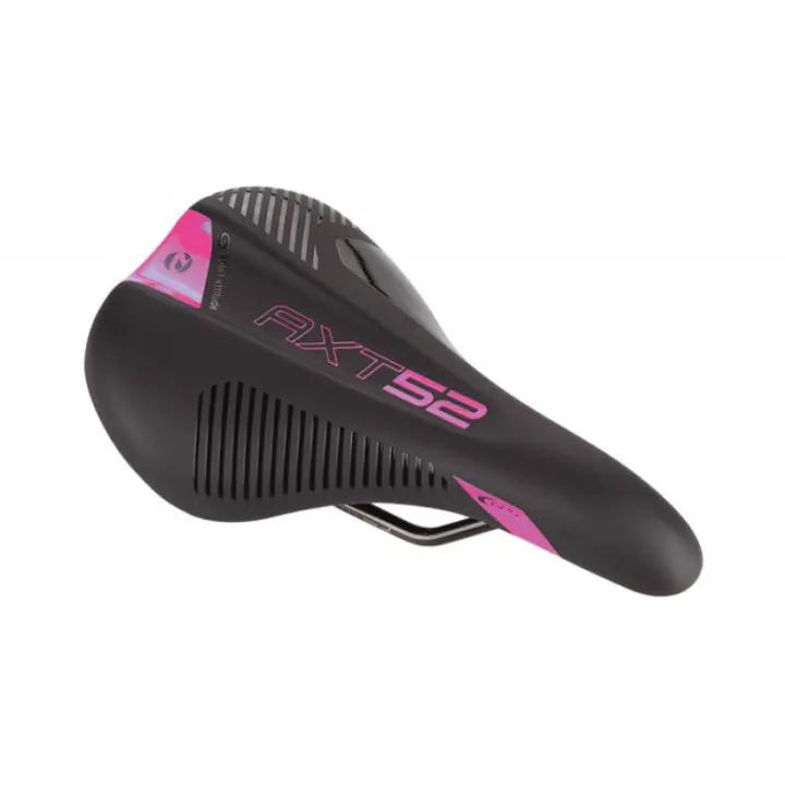 GES | Sillín De Bicicleta Júnior AXT52  Negro-Rosa  - El ATX52 es un sillín para que los más jóvenes de la casa puedan ir cómodos mientras pedalean.

Dimensiones: 240 x 150 mm. - 1