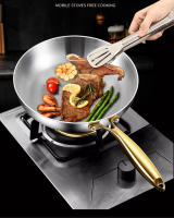 Sartén De Frying 28cm Acero Inoxidable 316 Antiadherente Para Estufa De Gas Y Inducción Cocina Universal Sin Tapa - details 0