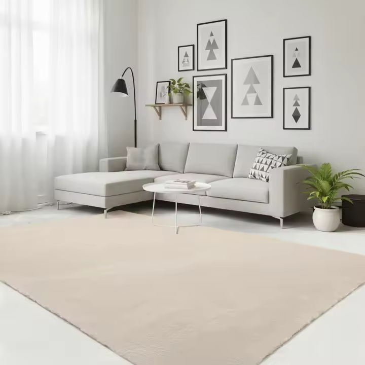 RUGURA - Alfombra Salón Moderna Unicolor Lavable Antideslizante Pelo Corto y Suave - 1