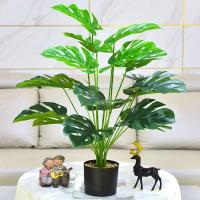 Planta Artificial De Gran Hoja En Forma De Tortuga En Maceta De Bambú Decoración Para Sala De Estar Y Ventanas De Casa Estilo Árbol Para Bodas Y Navidad Uso Externo - details 11