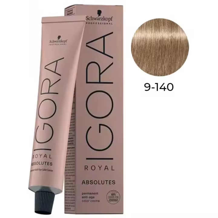 Tinte Igora Royal Absolut / Schwarzkopf - 9.140 Rubio Muy Claro Ceniza Beige Natural - 1
