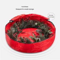 Bolsa De Almacenamiento Para Ropa Con Diseño De Navidad Y Coronas De Navidad Impermeable Y a Prueba De Polvo Organizador De Hogar Con Manija Y Cierre De Cremallera - details 1