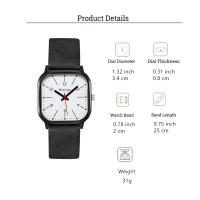Reloj De Pulsera De Cuero Para Hombre Estilo Business Con Dial Cuadrado Y Marcadores Arábigos Movimento De Cuarzo Moda - details 0
