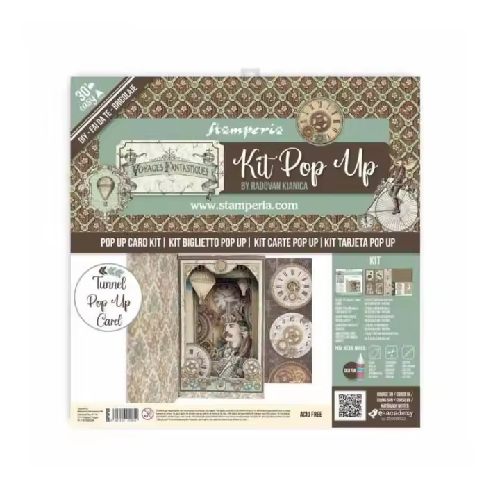 STAMPERIA                           KIT TUNNELPOP UP CARD SCRAPBOOKING VOYAGES FANTAST - 1