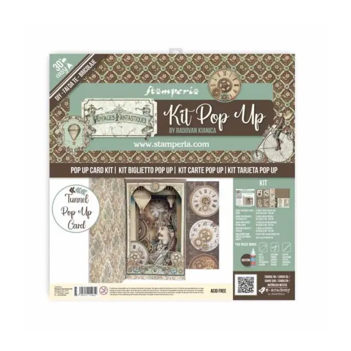 STAMPERIA                           KIT TUNNELPOP UP CARD SCRAPBOOKING VOYAGES FANTAST - 1