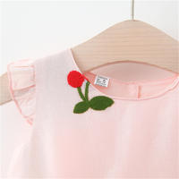 Vestido De Verano Para Bebé Niña Con Bordado De Cereza Cuello Redondo Y Manga Volante Vestido De Princesa Para Niñas Ropa Infantil - details 4