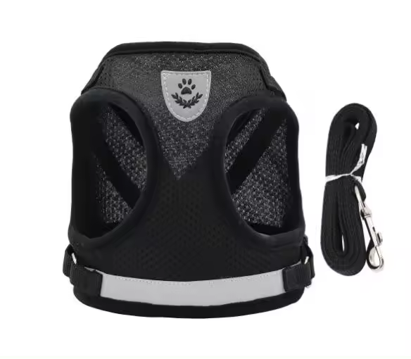 Harnés Para Perros Y Gatos Resistente Al Escape Transpirable Con Correa Para Caminar Al Aire Libre Control Fácil Harnés Reflejo Para Mascotas - 1