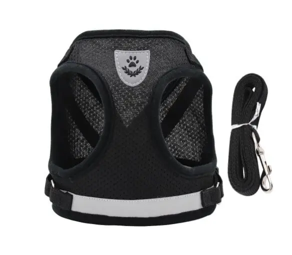 Harnés Para Perros Y Gatos Resistente Al Escape Transpirable Con Correa Para Caminar Al Aire Libre Control Fácil Harnés Reflejo Para Mascotas - 1