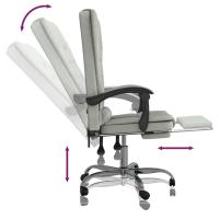 vidaXL Silla de oficina reclinable con masaje terciopelo gris claro - details 4