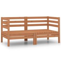 vidaXL Sofás de esquina de jardín 2 uds madera maciza de pino en color Negro/Gris/Blanco y más - details 4