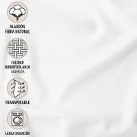 Juego de Sabanas Blancas Hostelería 100% Algodón Natural,144 hilos, No Hace Bolitas, Para Camas de 90, 105, 135, 150 y 150 con 2 Almohadas - details 3