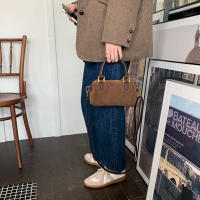Bolso De Hombro Pequeño En Cuero Sintético Marrón Estilo Coreano Retro Casual Bolso Cruzado Para Mujer Con Cierre De Cremallera - details 5