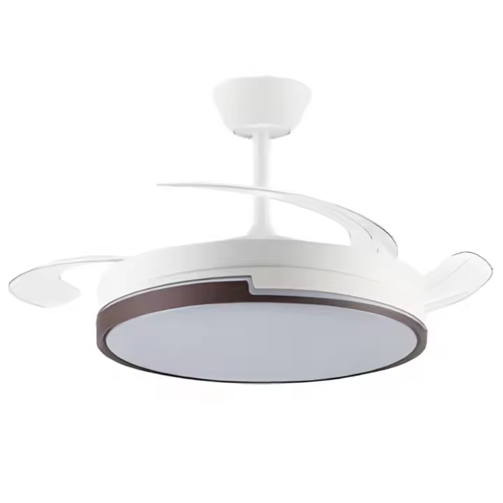 Akunadecor - Ventilador de techo con motor DC modelo Plumax, 3 acabados a elegir, Tecnologia Led 45W eficiente de 4400 Lumenes, Control remoto con temporizador, luz regulable en color e intensidad, Memoria motor inverter verano/invierno ultra silencioso. - 1