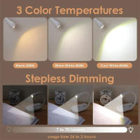 Luz De Lectura Mini LED Recargable De 3 Colores Lámpara Portátil Con Clip Iluminación Nocturna Ajustable Marcador Luz - details 9
