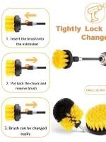 Kit De 4 Brocas Eléctricas Para Limpieza De Baño Y Cocina Cepillo De Limpieza Para Inodoro Escobillas De Nylon Para Piso Techo Y Ruedas De Coche Herramientas De Limpieza Doméstica Ambientalmente Amigables - details 7