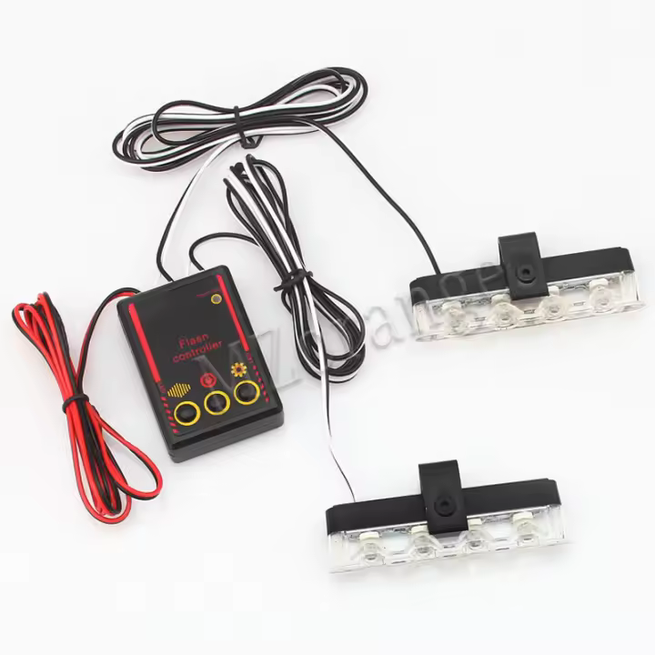 2x4 LED Luz De Advertencia Estroboscópica Para Coche Camión FSO Flasher De Emergencia Policiales Y Ambulancia Accesorios De Coche - 1