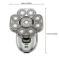 Kit De Aseo Para Hombres Cuchilla Eléctrica 9 Cuchillas Cabeza Flotante Recargable USB 6 En 1 Afeitadora Multifuncional Seco/Húmedo - details 10