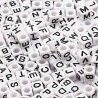 100pcs Cuentas De Letras Cuadradas 6mm Negro Y Oro Aleación De Acrílico Para Manualidades Y Creación De Joyas DIY - details 29