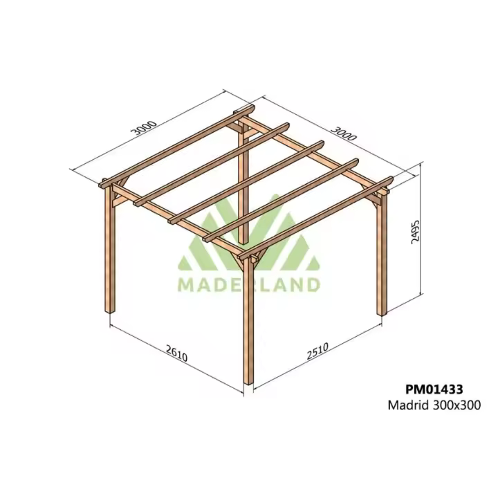 Pérgola de Madera Maciza Madrid (Maderland) - Gardeneas - 1