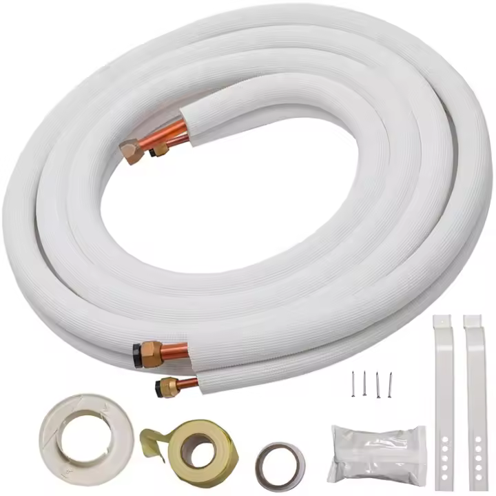 Tubo cobre aislado 1/4" 3/8" - 5 metros + accesorios montaje - 1
