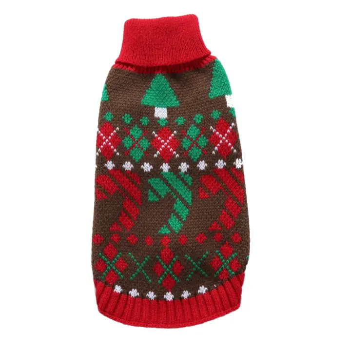 Suéter para perro, jersey navideño, ropa de punto suave, abrigo cálido para invierno para perros, chaqueta, talla L - 1